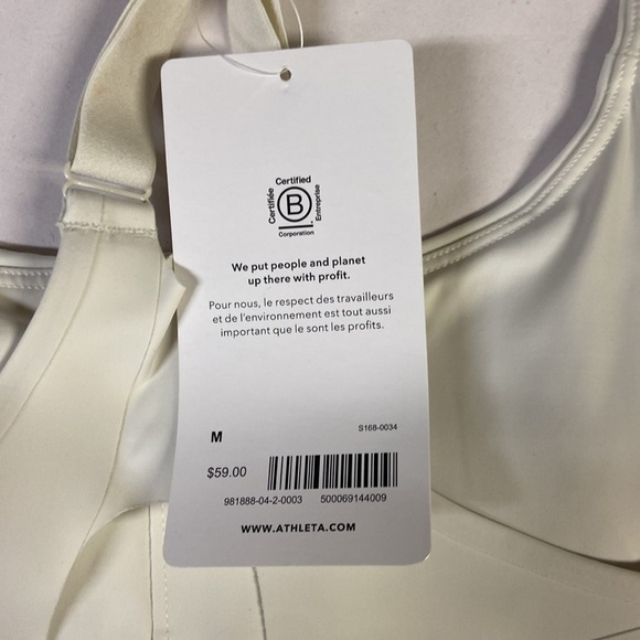Athleta Empower II Train Bra Front Zip Bone White Size Medium A-C NWT - Picture 4 of 5
